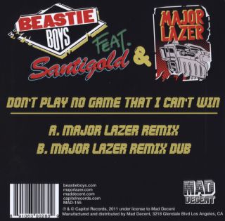 Beastie Boys ft. Santigold   Dont Play No Game Rmx (Ltd 7 Yellow