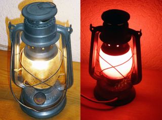 Petroleumlampe Stalllaterne Grubenlampe Feuerhand BAT 158 rot / weiß