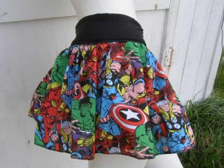 Captain America Thor Hulk retro Comic Book Skirt shirt S 1XL DiY