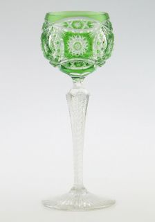 Römer Überfangglas grün Luftfiligran Weinglas Stängelglas
