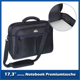 Premium Notebooktasche 43 9cm 17 3 Zoll inkl Tablet PC Fach schwarz