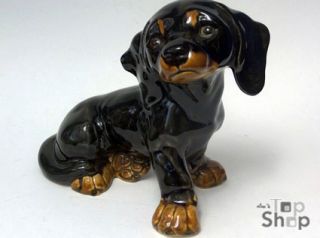 DACKEL WELPE Hund GÖBEL Keramik Figur Skulptur German Figurine