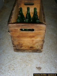 alte Holz Bierkiste Bierkasten mit 25 Bierflaschen,BRAUEREI MOSER