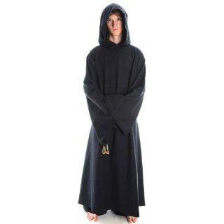 Mönchskutte Mittelalter Kleidung Kutte Mönchsrobe schwarz mit Schnur
