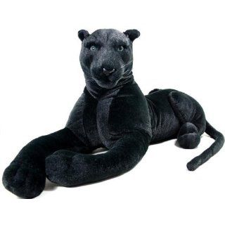 XXL Panther 104/170 cm, schwarz, liegend, lebensecht, Plüschtier
