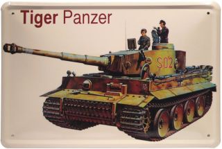 Blechschild Tiger Panzer 20 x 30 cm Metallschild 182
