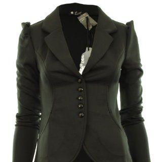 Mardela Frauen 5 Knöpfe vorne versammelten Schulter Damen Blazer