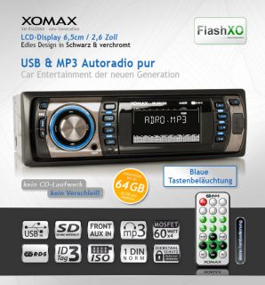 FlashXO RDS Autoradio WMA  USB/SD/MMC/AUX IN OHNE CD Abnehmbares