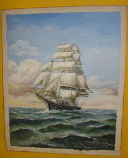 Aili Tarvas Segelschiff, Öl/Leinen, 55x44 cm (193/13001)