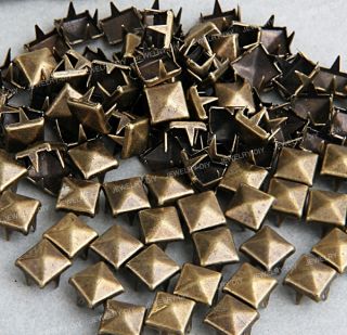 100x 8mm Metall DIY Pyramiden Nieten Ziernieten Gothic Bronze