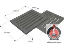 16 x 21 Gussrost Brennraumrost Tafelrost Ascherost Kaminrost Feuerrost