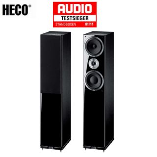 Paar HECO Metas 501 XT schwarz Lautsprecher Boxen Standlautsprecher