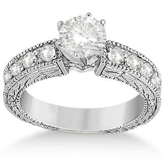 Allurez   0.70ct Antique Style Diamant Akzent Verlobungsring Setting