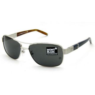 Montblanc MB225S J72 Mens Sunglasses Silver/Blue/Brown