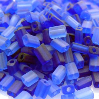220 Perlen Rocailles Stifte 5mm Glasperlen Mix blau 850