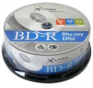 25 XLayer Bluray BD R 25GB 4x Spindel Blu Ray