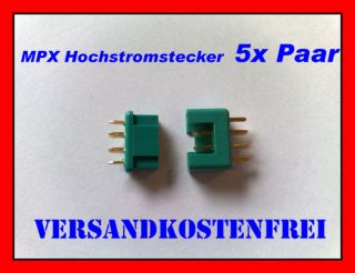 MPX Hochstrom Akku Lipo Flächenverbinder Stecker + Buchse 5 Paar  10