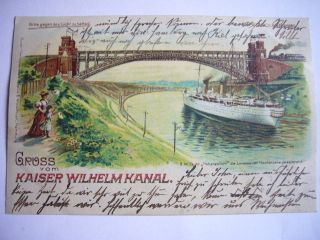 AK 243 Kaiser Wihelm Kanal S.M.Yacht Hohenzollern 1899