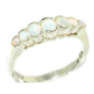 Damen Ring 9 Karat (375) Weißgold mit Opal   Größe 50 (15.9