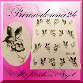 Nail Tattoos Tattoo Sticker Water Schmetterlinge Blumen 248