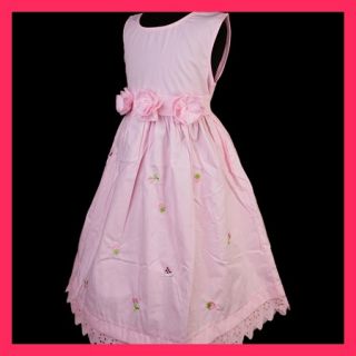 KD233 NEU Mädchen Rosa Blumen Festkleid Frühjahr Sommer KinderKleid