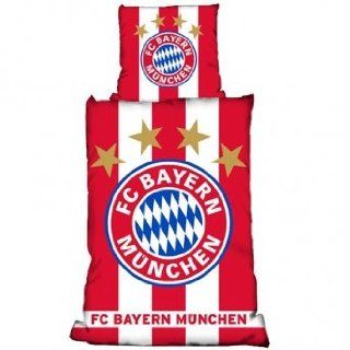 FC Bayern München Bettwäsche Linon Fahne (155x220 cm + 80x80 cm