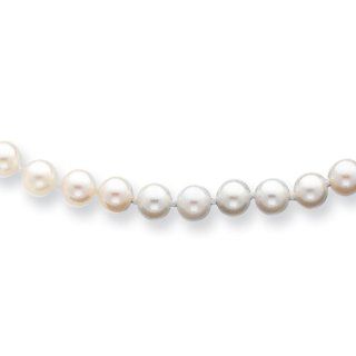 14 K Gold 5 5.5 mm Weiß Akoya Salzwasser kultiviert Perle Halskette