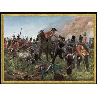 Bild mit Rahmen R Knötel, Schlacht v.Waterloo 1815 / R. Knötel