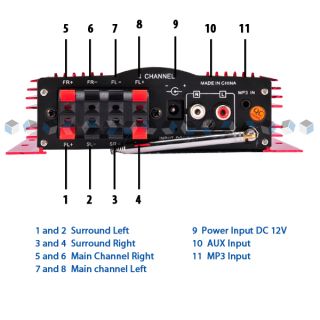 Mini 4 Kanal Auto Verstärker Amplifier HiFi Stereo 