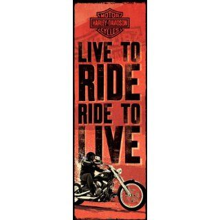 1art1 51468 Harley Davidson   Live To Ride Tür Poster (158 x 53cm)