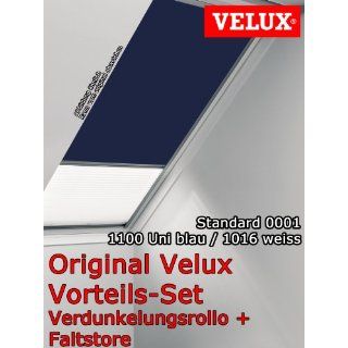 Original VELUX Vorteils Set ( Verdunkelungs Rollo + Faltstore Plissee