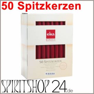 50 EIKA Spitzkerzen Bordeaux 245/24 mm Leuchterkerzen Kerzen