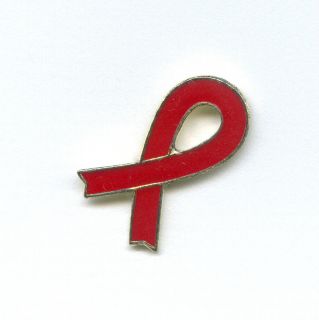 Red Ribbon Badge Metall Button Emblem Pin Pins Anstecker 273