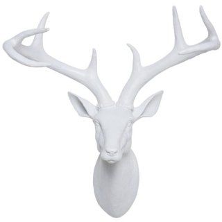 Kare 31066 Deko Kopf Deer 0.45 x 0.4 x 0.2 m Polyresin, weiß 