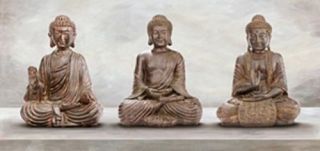 Keilrahmen Bild auf Leinwand gedruckt Drei Buddhas 100x50 Canvas
