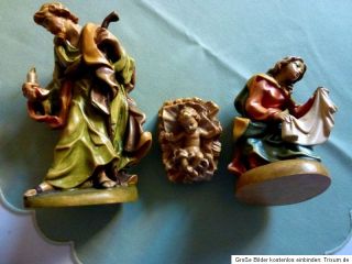 Krippenfiguren, Lindenholz handgeschnitzt , Heilige Familie, Könige