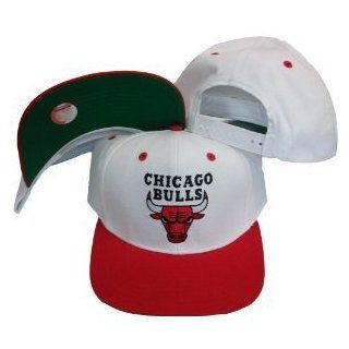 NBA Chicago Bulls Logo White Red 2 Tone Snapback Cap