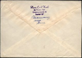 HZ21) 1950 DDR Brief Mi.Nr. 276/79 ab Plauen in die USA