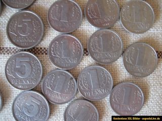Lot DDR ca 50 Münzen von 1 Pfennig bis 5 Mark von 1949 bis1989 (3