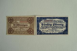 Notgeld Hannover (Han/Ns) 25 Pfennigen, 50 Pfennig. Handelskammer 1921