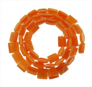 45 STK. KATZENAUGE PERLEN.ORANGE KARO.8x8x3mm#CAT280