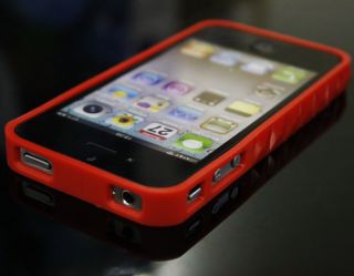 iPhone 4 4G Silikon Bumper ROT Störschutz Tasche Silicon Kantenschutz