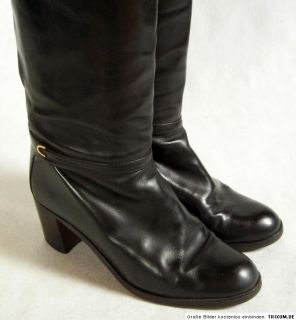 Vintage Stiefel 36 36,5 Leder Schwarz Boots VTG Parlanti