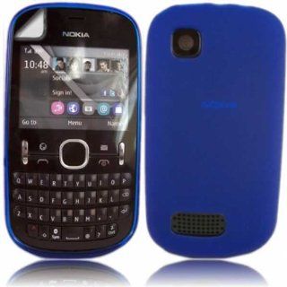 Tasche Und LCD Displayschutzfolie für Nokia Asha 200 / 201 / Blau