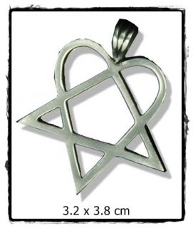 SA290 HIM Heart Pentagram Anhänger Heartagram Kette