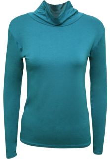 Damen Rollkragenpullover Sweater Einfaches Dehnbares Langarm Top Gr 36