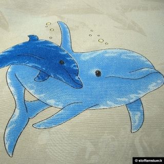  Kinderstoff Baumwolle Polyester Delfin Delphin Flipper 280 cm breit