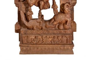 073 Großer Hausaltar indischer Gott Shiva zusammen mit Parvati Holz