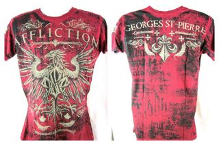 GSP Georges St Pierre Reversible Red Affliction Premium T shirt New