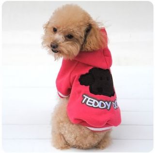 New Teddy Pet Dog Cat Hoodie Clothes Coat Red Yellow